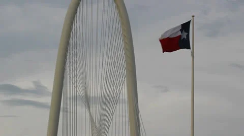 Texas Flag and Bridge Stock Footage 25512345