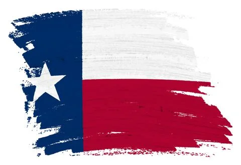 Texas flag background paint splash brushstroke 3d illustration clipping path Stock Illustration