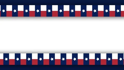 Texas Flag Border Background Template with Copy Space for Patriotic State C.. Stock Footage 340631093