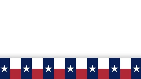 Texas Flag Border Banner on White Background Loop. Stock Footage 340630456