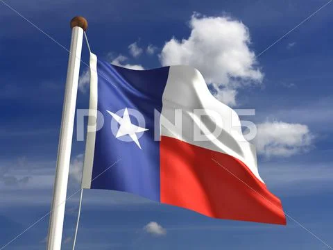 Texas flag (with clipping path) Stock Illustration