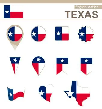 Texas Flag Collection Stock Illustration