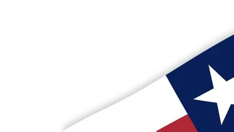Texas flag corner border on white background with copy space lone star stat.. Stock Illustration