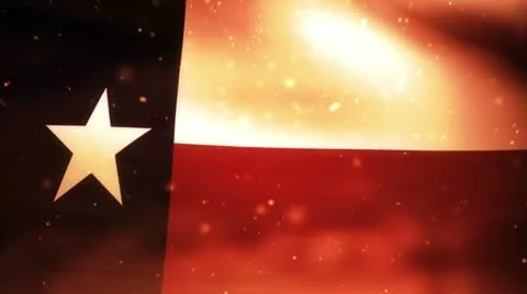 Texas flag on fire Stock Footage 10718831