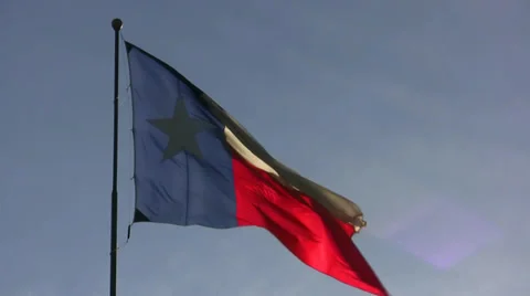 Texas Flag Glowing In Sun Stock Footage 37875847