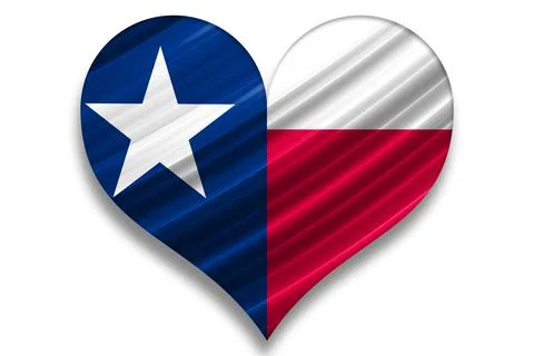 Texas Flag Heart Shape Stock Illustration