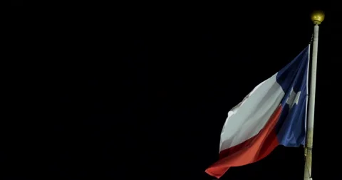 Texas Flag Lit Up At Night Vídeos de archivo 189073158