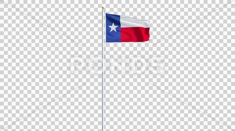 Texas flag, long shot, isolated with alpha channel Stock Photos