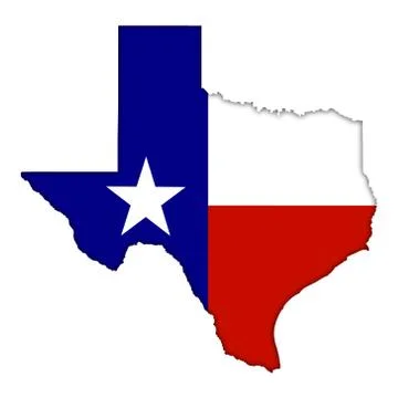 Texas flag map icon Stock Illustration