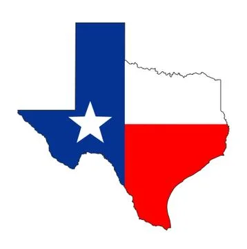 Texas flag map Stock Illustration