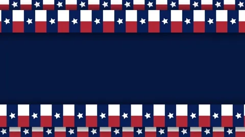 Texas Flag Patriotic Border Background Loop with Copy Space. Stock Footage 340631216