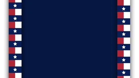 Texas Flag Patriotic Border Frame on Dark Blue Background. Stock Footage 340632053