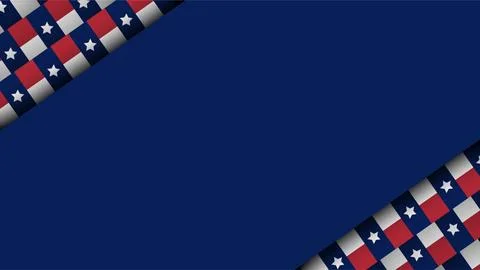 Texas Flag Pattern Corner Borders on Dark Blue Background with Copy Space. イラスト素材