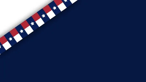 Texas Flag Ribbon Diagonal Border on Dark Blue Background with Copy Space. Stock Footage 340631270