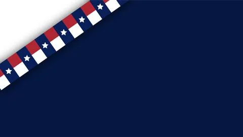 Texas flag ribbon diagonal border on dark blue background with copy space. Stock Illustration
