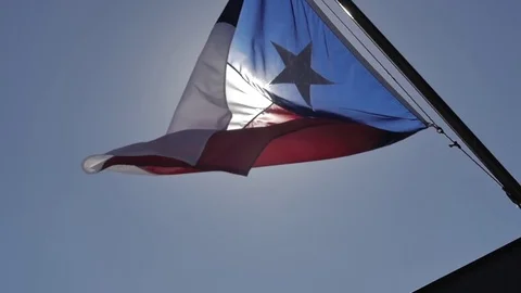 Texas Flag Slow Motion Sunlight 1080 Stock Footage 79467432