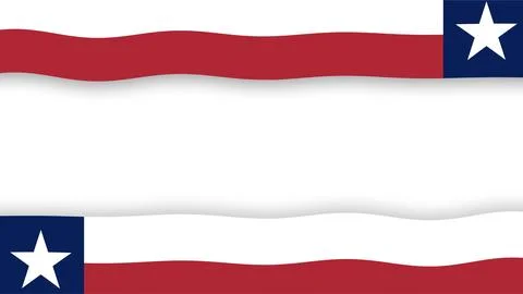 Texas Flag Style Frame Background with Lone Star and Red White Blue Wavy Bo.. Stock Illustration