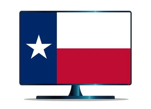 Texas Flag TV Stock Illustration