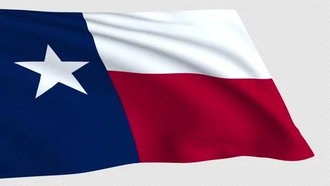 Texas flag waving on a transparent background Stock Footage 323638314