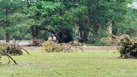 Texas Flood Aftermath: Game Warden &amp; Crew Clean Up, Kerrville, TX. July 2025 Stock Footage 312696472