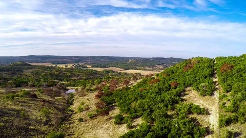 Texas Hill Country Partly Cloudy Aerial HD 1 Stock Footage