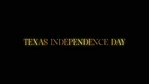 Texas independence day text animation with golden texture effect. Seamless .. Stock Footage 234886117