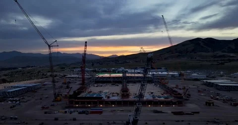 Texas Instruments semiconductor fabrication plant construction site in Lehi Stock Footage 337938681