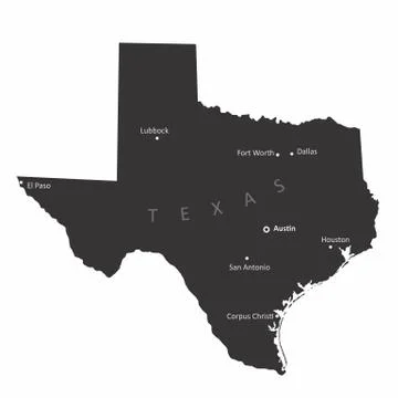 Texas isolated map Stock Illustration