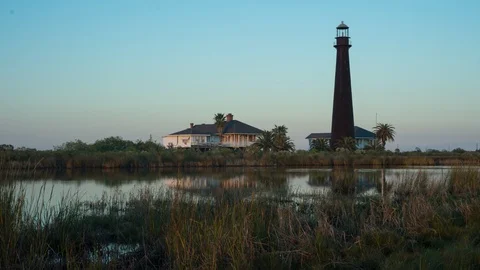 Texas Lighthouse Sunset Video stock 121229493