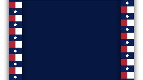 Texas Lone Star Flag Border Frame Template on Dark Blue Background. Stock Illustration