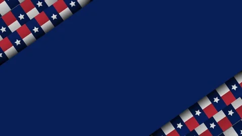 Texas Lone Star State Flag Pattern Corner Border Background Loop. Stock Footage 340631879