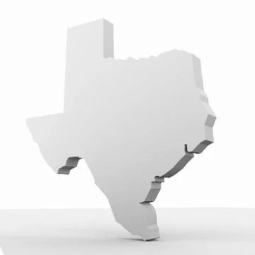 Texas Map. 3D Render illustration Illustrazione stock