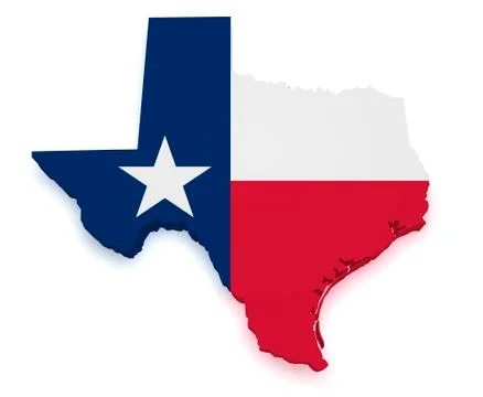 Texas map 3d shape Stock Illustration