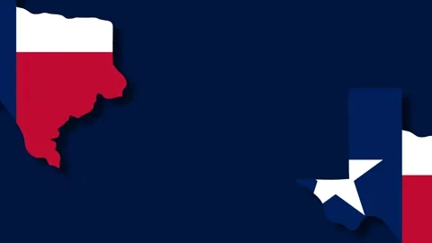 Texas Map and Flag Graphic Background for Lone Star State Presentation. Stock Footage 342019015