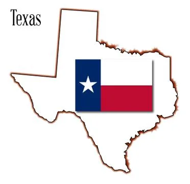 Texas map and flag Stock Illustration