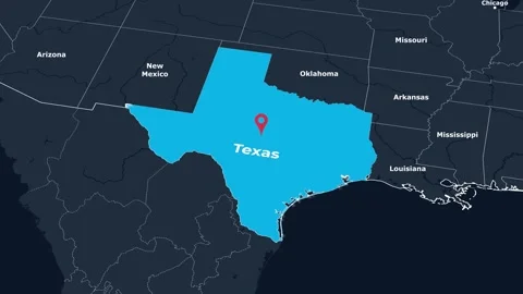 Texas Map Animation Locator Zoom 4K Motion Graphic Stock Footage 342815836