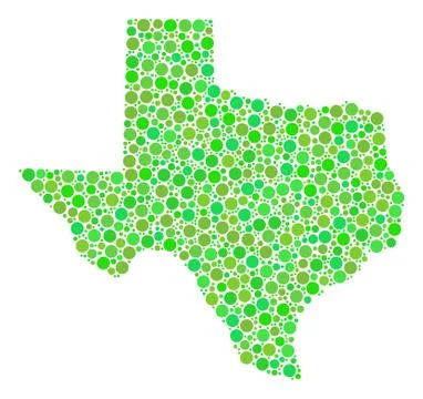Texas Map Collage of Circles Illustrazione stock