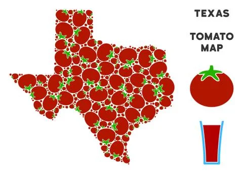Texas Map Composition of Tomato Illustrazione stock