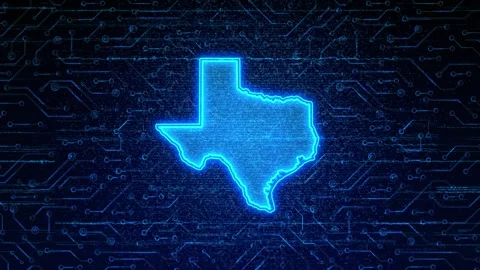 Texas Map Digital Technology Opener Stock Footage 335475888
