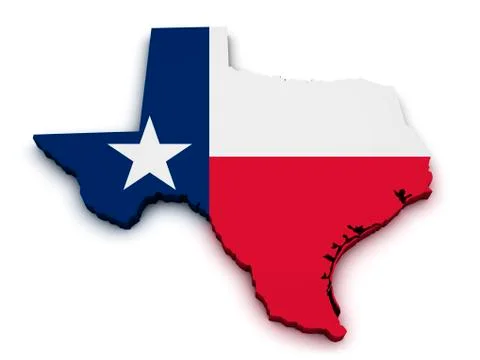 Texas map flag shape Stock Illustration