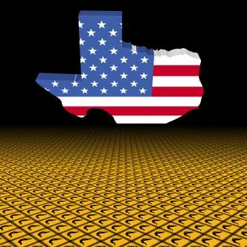 Texas map flag with tornado warning sign foreground illustration Stock Illustration