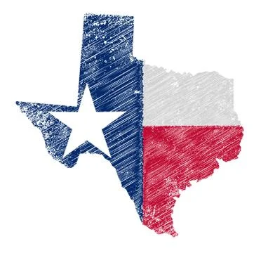 Texas Map Grunge and Flag Stock Illustration