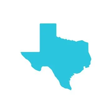 Texas map icon. Isolated on white background. From blue icon set. Stock Illustration
