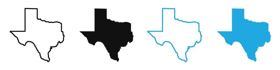 Texas map icon mark in filled style Stock Illustration