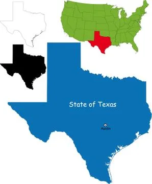 Texas map Stock Illustration