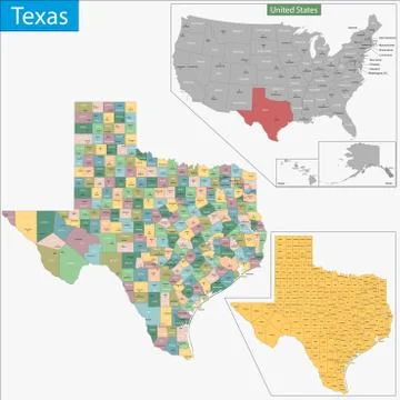 Texas map Stock Illustration