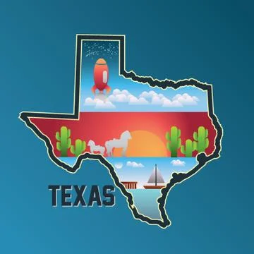 Texas Map Stock Illustration