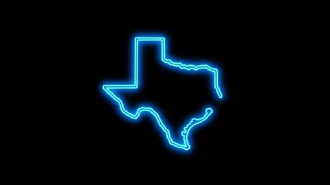 Texas Map Outline Neon Lights Stock Footage 332891767