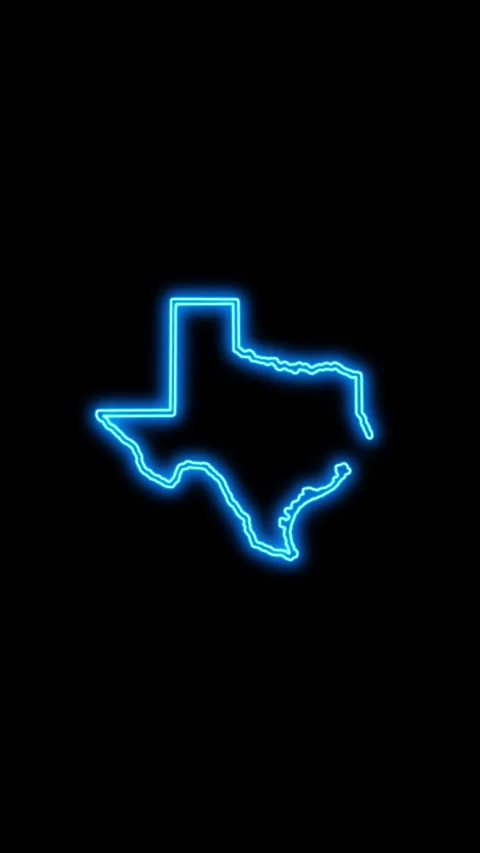 Texas Map Outline Neon Lights Stock Footage 333119105