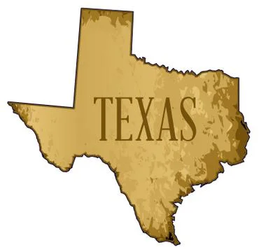 Texas Map Parchment Background Stock Illustration